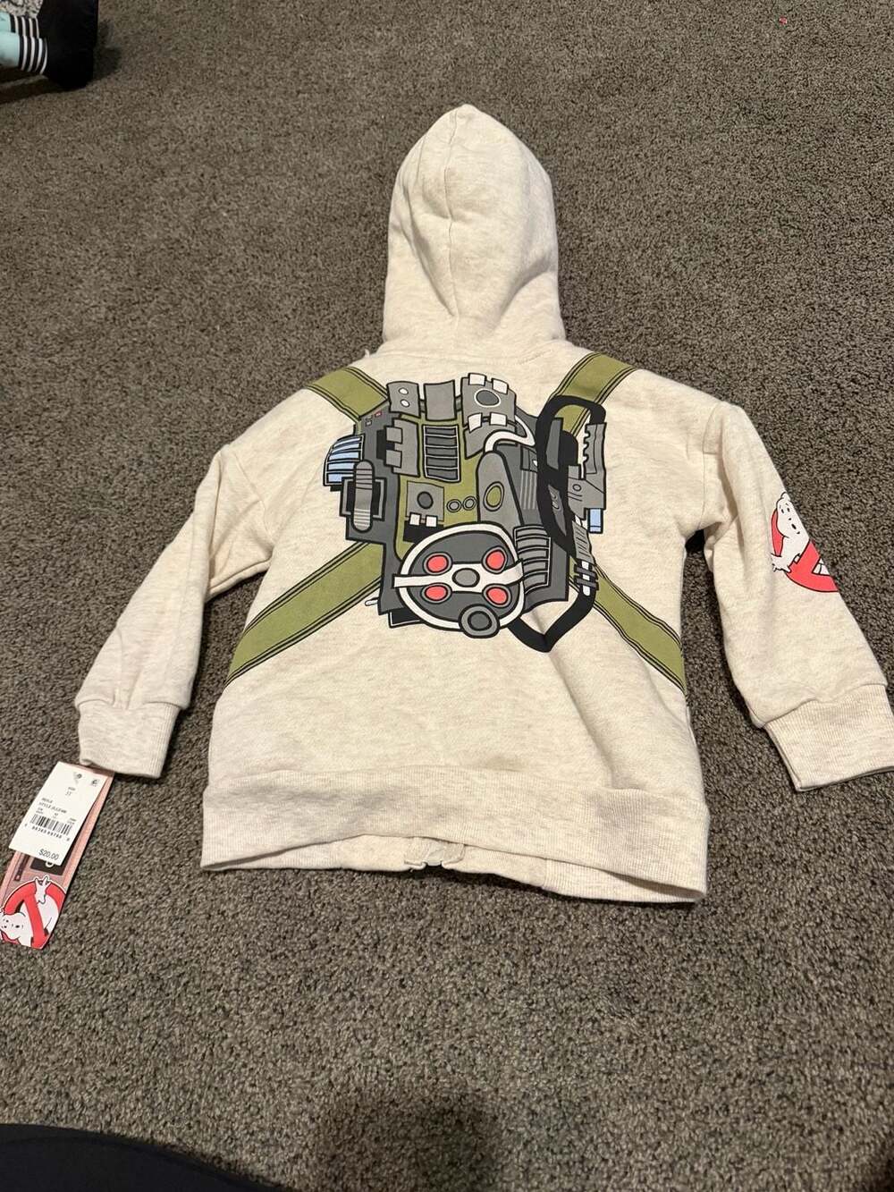 Ghostbusters Venkman Proton Pack Zip-Up Hoodie Toddler Size 3T - Picture 3 of 3